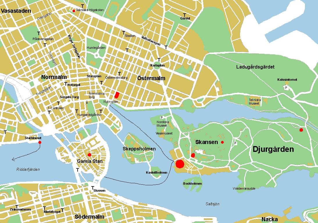 גמלא סטן שטוקהולם מפה