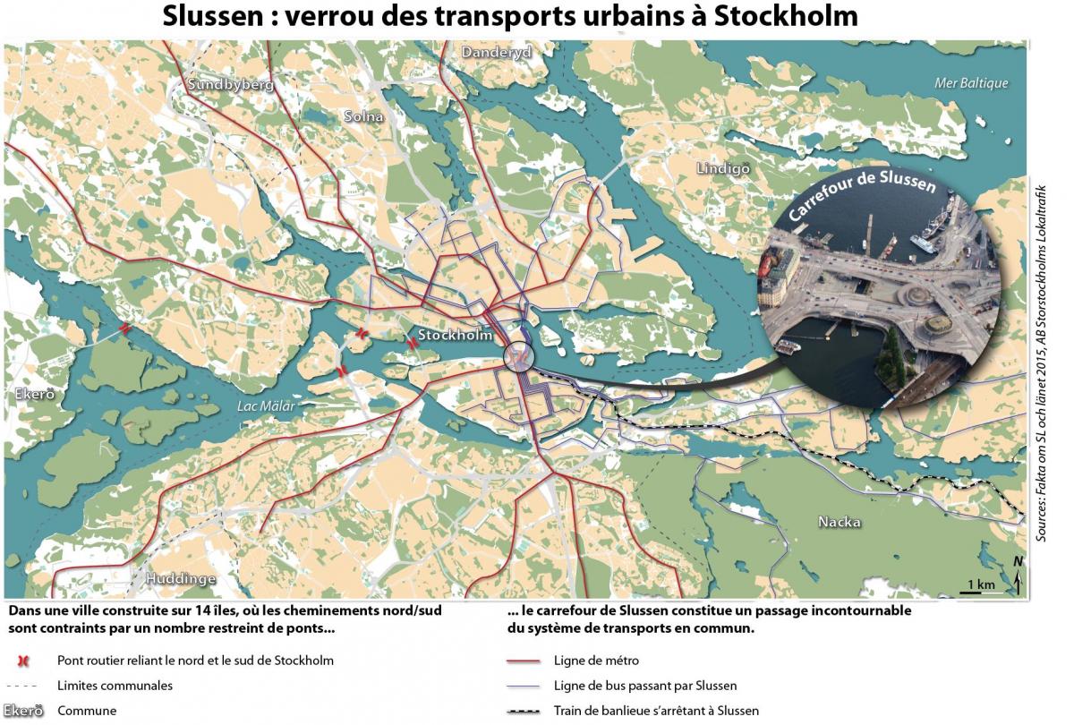 מפה של Stockholm slussen