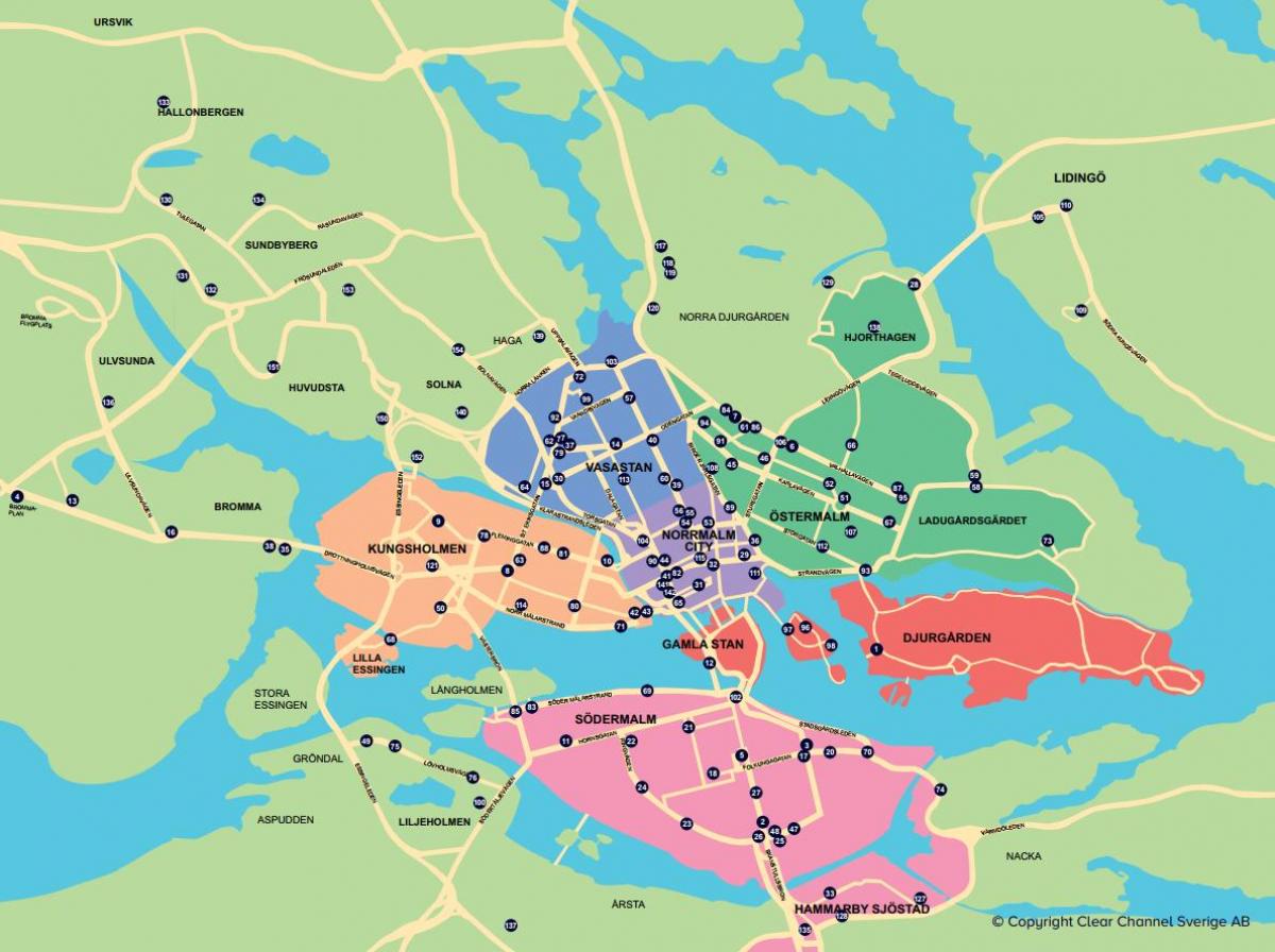 מפה של העיר האופניים מפת שטוקהולם