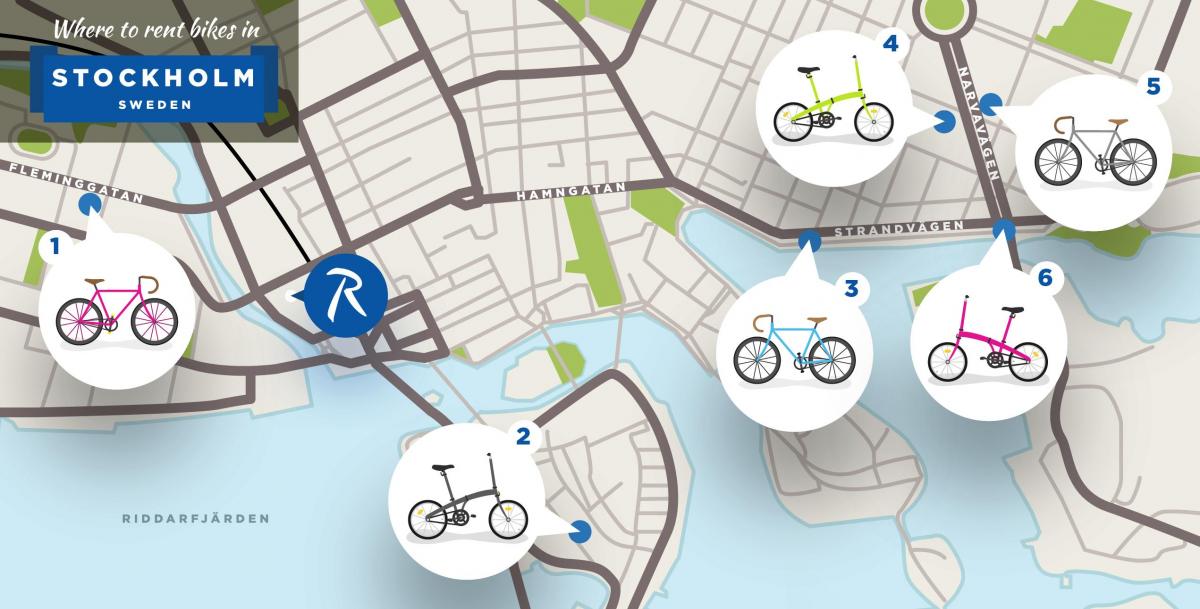 שטוקהולם עיר אופניים מפה