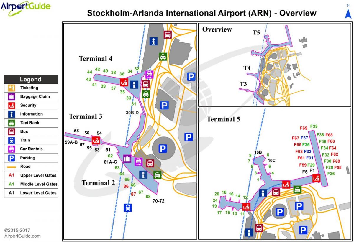 סטוקהולם-ארלאנדה התעופה מפה