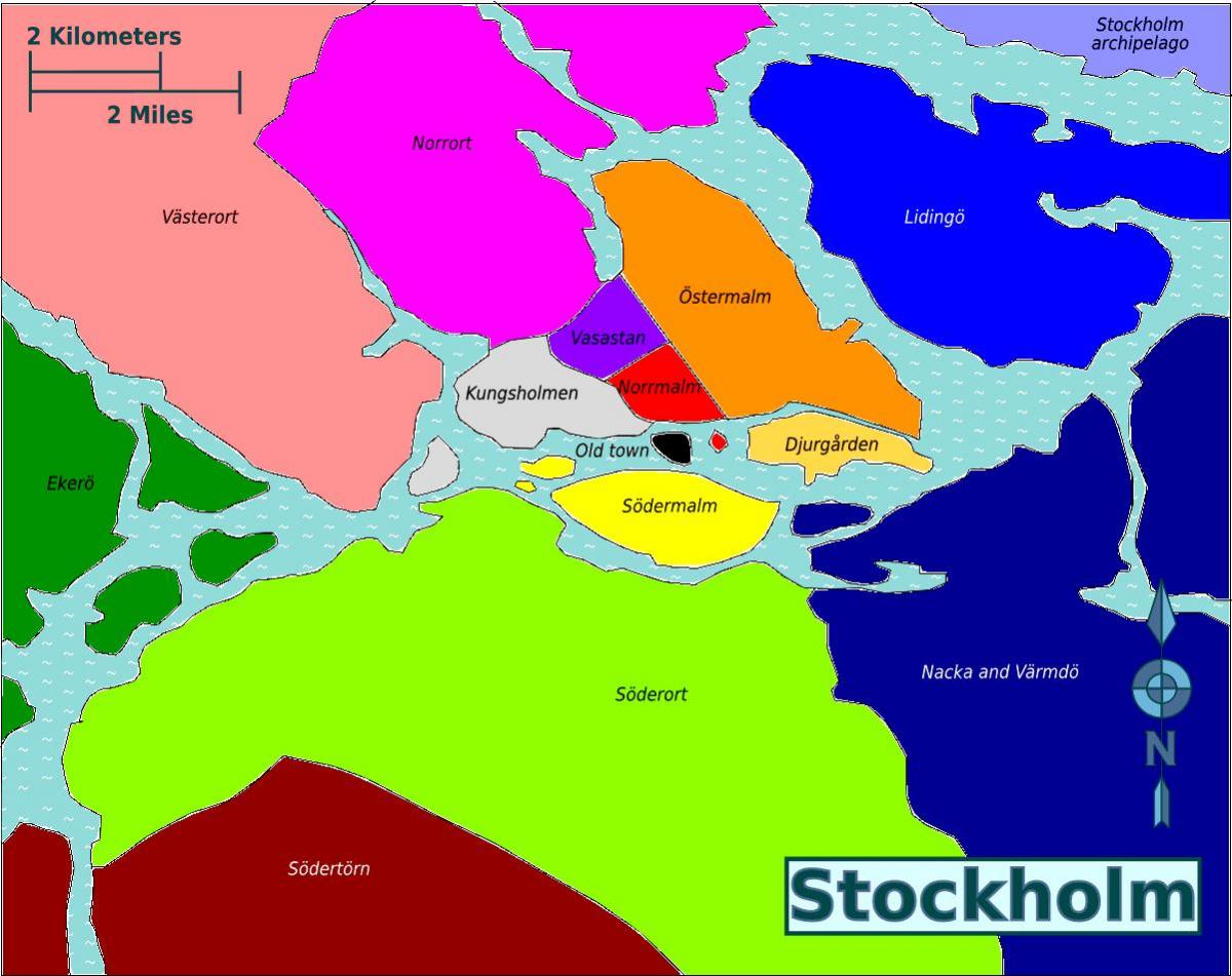 מפת שטוקהולם מחוזות