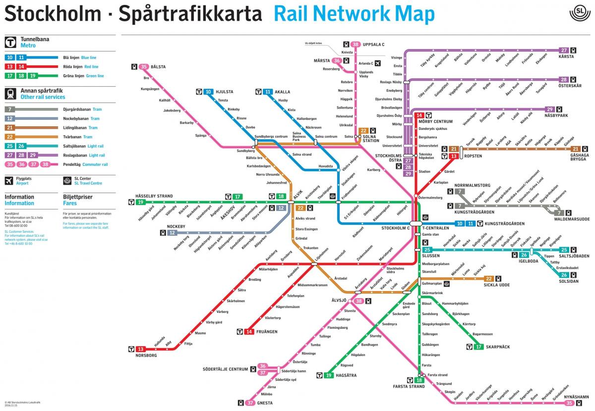 שטוקהולם רשת הרכבות מפה