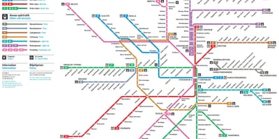 שטוקהולם רשת הרכבות מפה